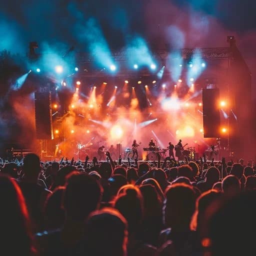 Live event stage and crowd